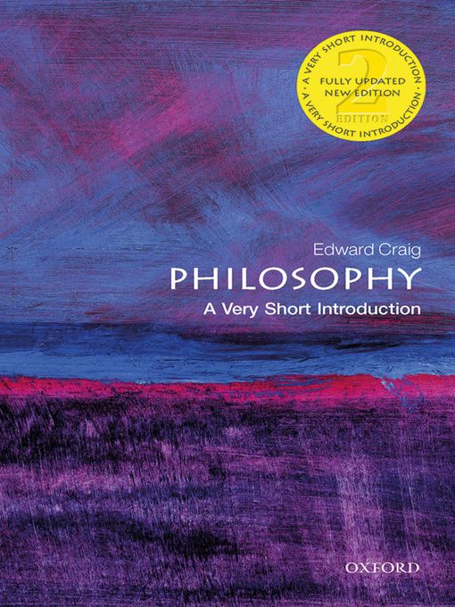 Cover art of Philosophy: A Very Short Introduction by Edward Craig