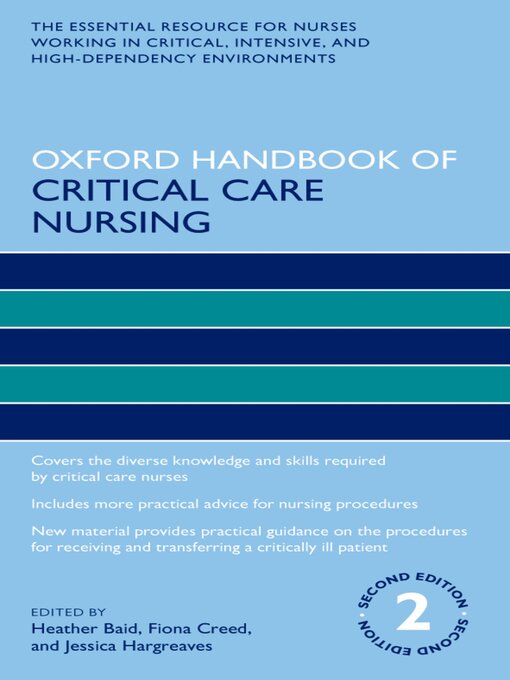 Cover art of Oxford Handbook of Critical Care Nursing by Heather Baid and Fiona Creed