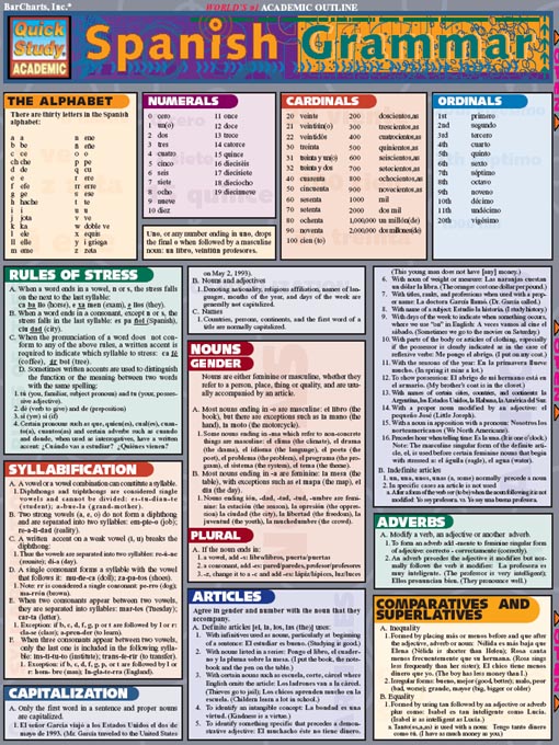 Spanish Vocabulary by BarCharts, Inc.