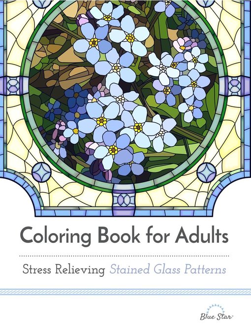 Coloring book for adults: stress relieving stained glass cover image