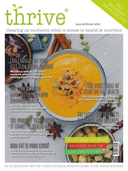 Thrive health & nutrition magazine cover image