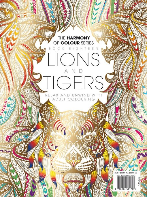 Colouring book: lions and tigers cover image