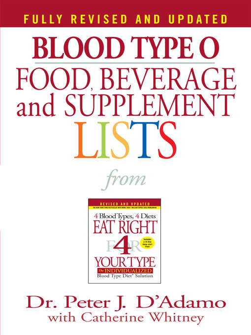 blood type o food beverage and supplemental lists nashville title details for blood type o food beverage and supplemental lists by dr peter