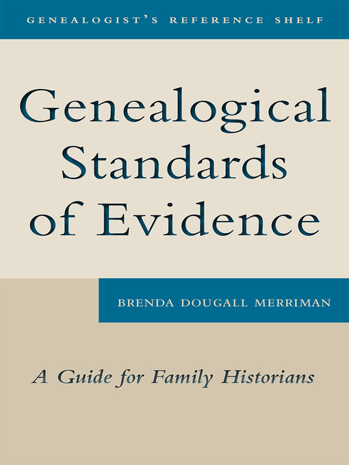 Cover Image of Genealogical standards of evidence