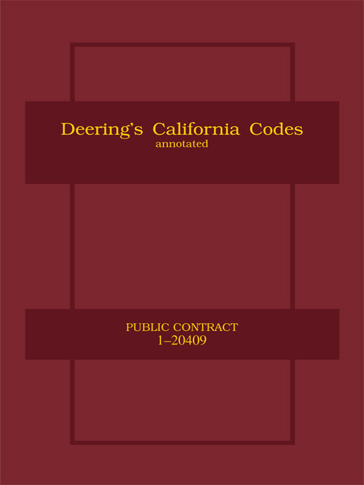 Public Resource Code Libby - Deering's California Public Resources Code, Annotated