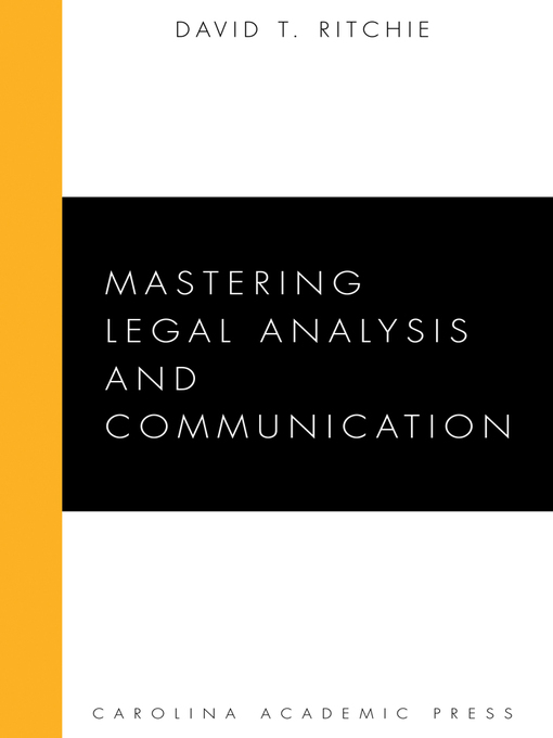 Cover of Mastering Legal Analysis and Communication