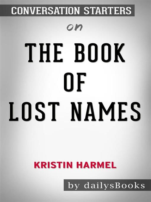 the book of names by kristin harmel