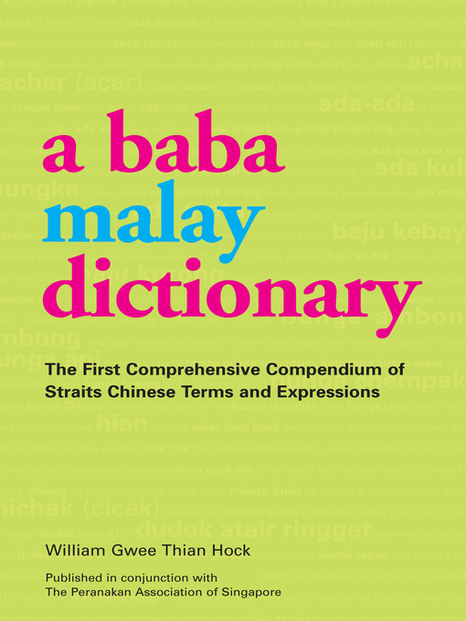 Baba Malay Dictionary National Library Board Singapore Overdrive