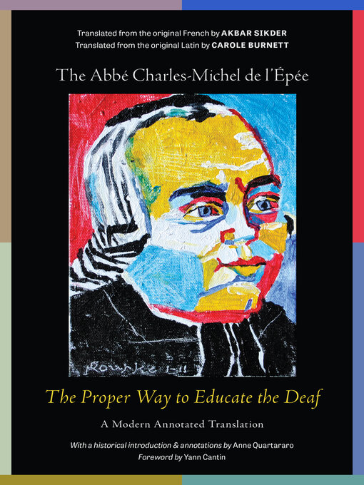 Book cover, "The Proper Way to Educate the Deaf," by The Abbé Charles-Michel de l'Epée and Akbar Sikder