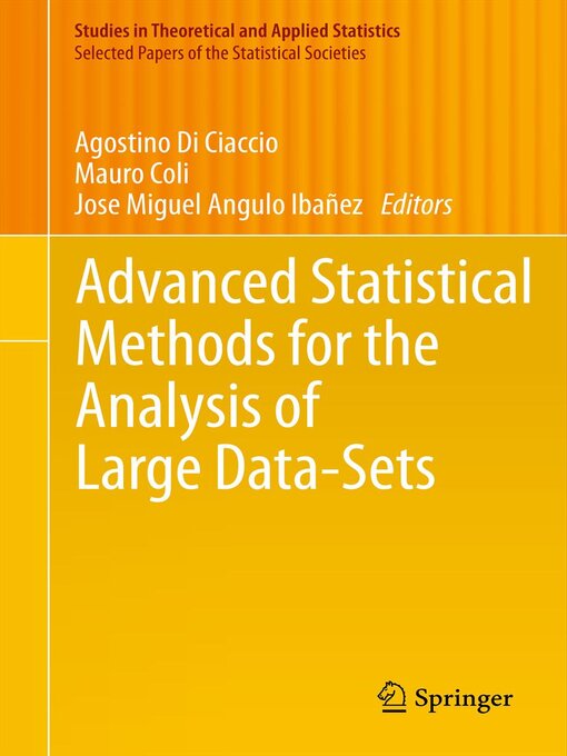Advanced Statistical Methods for the Analysis of Large Data-Sets - Anna ...