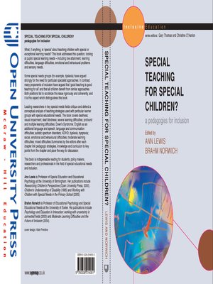 eBook - Special Teaching For Special Children? Pedagogies For Inclusion ...