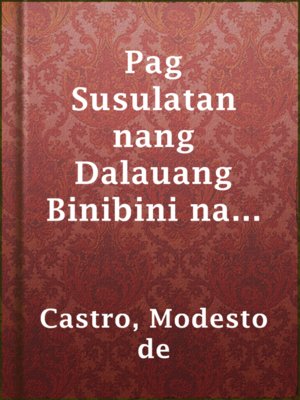 Pag Susulatan nang Dalauang Binibini na si Urbana at ni Feliza by ...