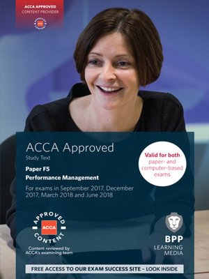 eBook - ACCA F5 Performance Management: Study Text by BPP Learning ...