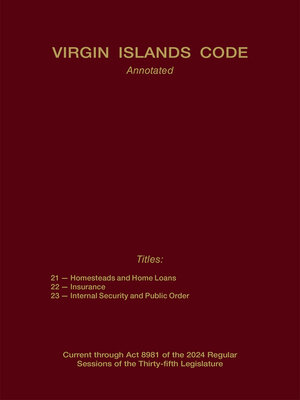 Virgin Islands Code Annotated by Publisher's Editorial Staff ...