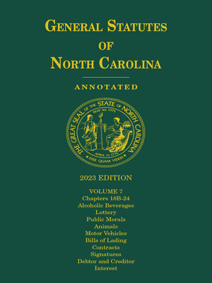 General Statutes of North Carolina Annotated by Publisher's Editorial ...