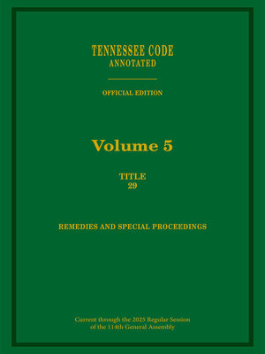 eBook - Tennessee Code Annotated by Publisher's Editorial Staff ...