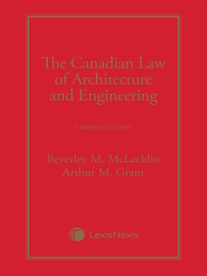 The Canadian law of architecture and engineering 