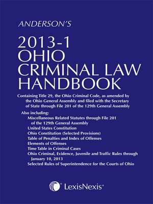 Anderson's Ohio Criminal Law Handbook by Publisher's Editorial Staff ...