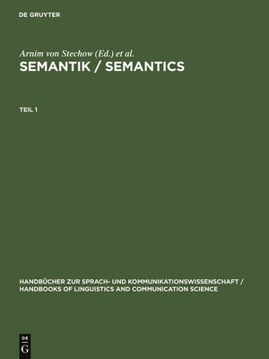 Semantik Semantics By Arnim Von Stechow Overdrive - 