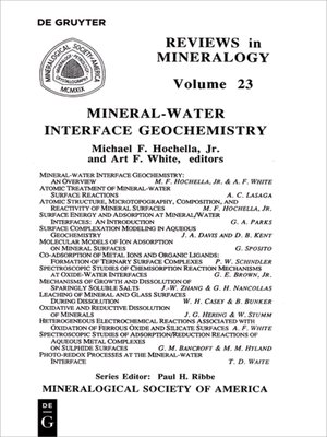Mineral-Water Interface Geochemistry by Michael F. Hochella · OverDrive ...