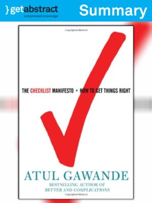 The Checklist Manifesto (Summary) by Atul Gawande · OverDrive: ebooks